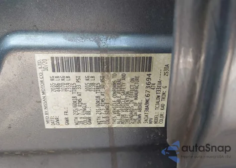 2021 Nissan Rogue Sv Fwd z USA, uszkodzony, nr VIN 5N1AT3BA9MC673694